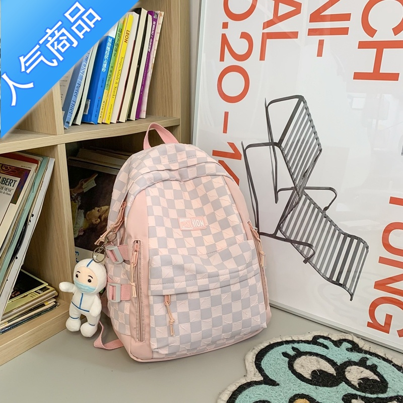 封后背包女小学生新款简约时尚高中大学生双肩包ins风轻便初中生书包书包学生