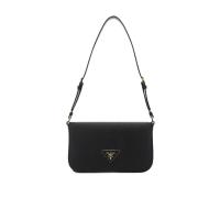 普拉达(PRADA)女款皮革单肩包时尚三角徽标翻盖磁扣休闲通勤手提