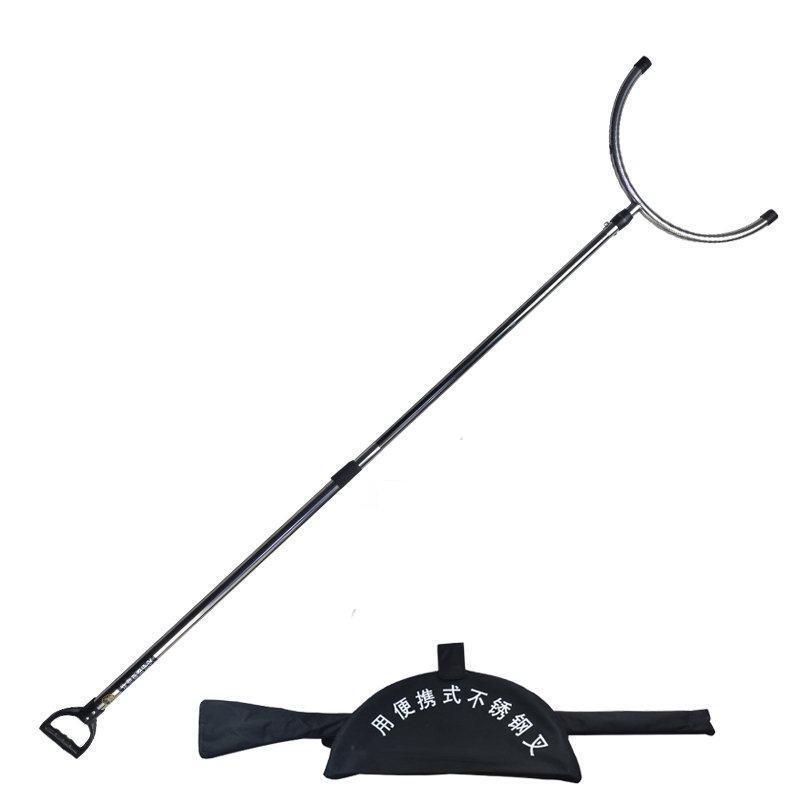 丛林狐不锈钢防爆钢叉器伸缩防暴钢叉腰叉校园防卫脚叉脖叉颈叉保安