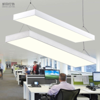 闪电客led办公室写字楼吊灯吊线灯长条灯具办公商业照明超市商场日光灯 白色直角1200*100mm-LED 28W白光