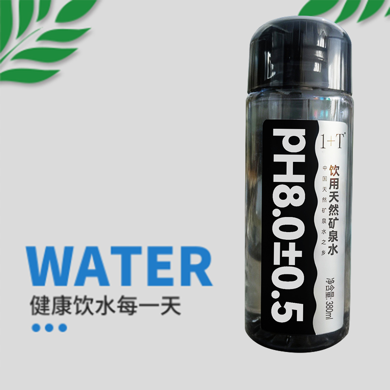 1+T 饮用天然矿泉水 380ml*24瓶/箱高清大图