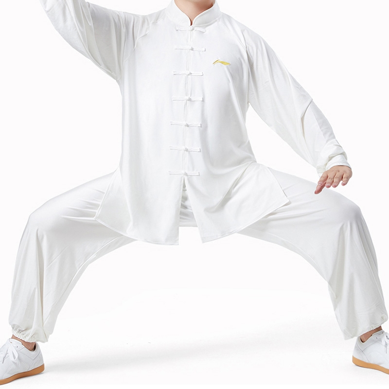 李宁太极服男款武术表演服八段锦太极拳练功服男太极服女夏天新款