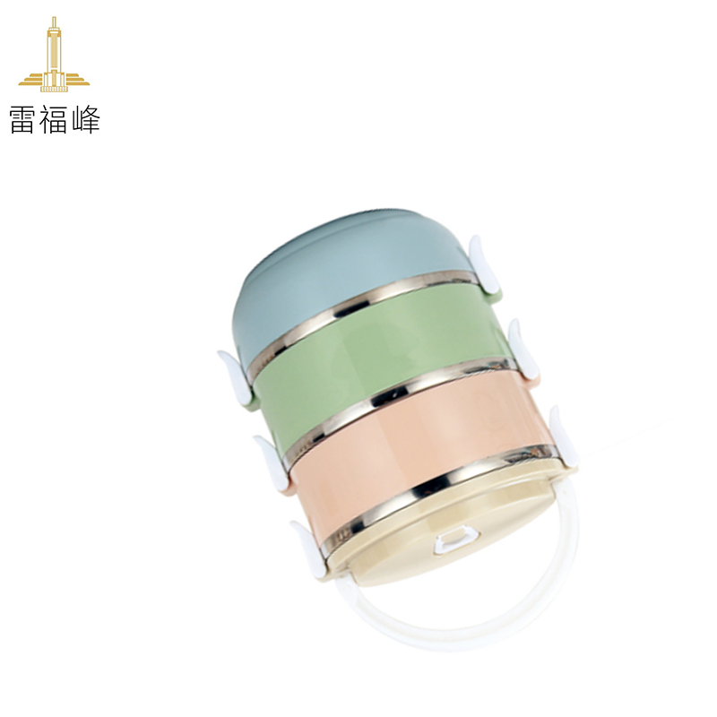 雷福峰 304饭盒圆形便当盒304三层/个高清大图