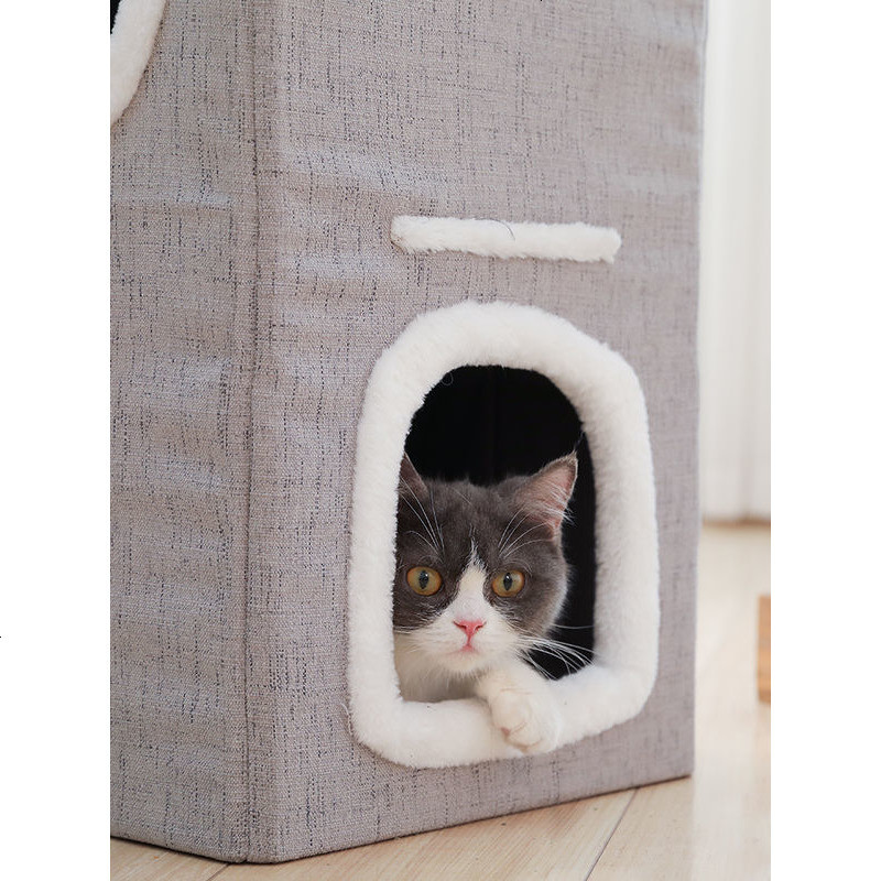 猫架子猫咪跳台猫窝一体圆洞宠物猫屋别墅猫咪玩具宠物双层猫爬架