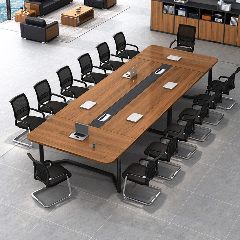 办公会议桌椅小型长条桌简约现代员工培训洽谈桌椅高清大图