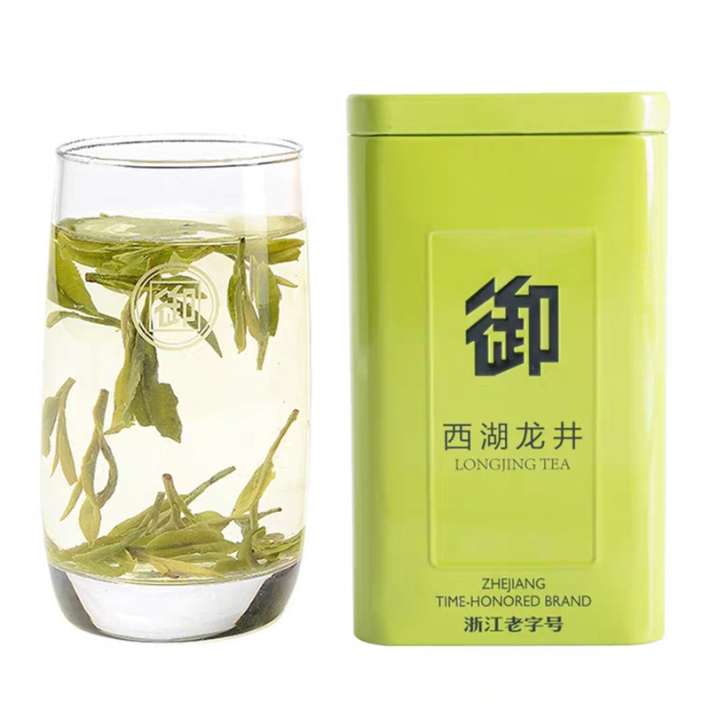 御牌杭州西湖龙井明前特级茶叶清香绿茶春茶罐装100g (新老包装随机发货)