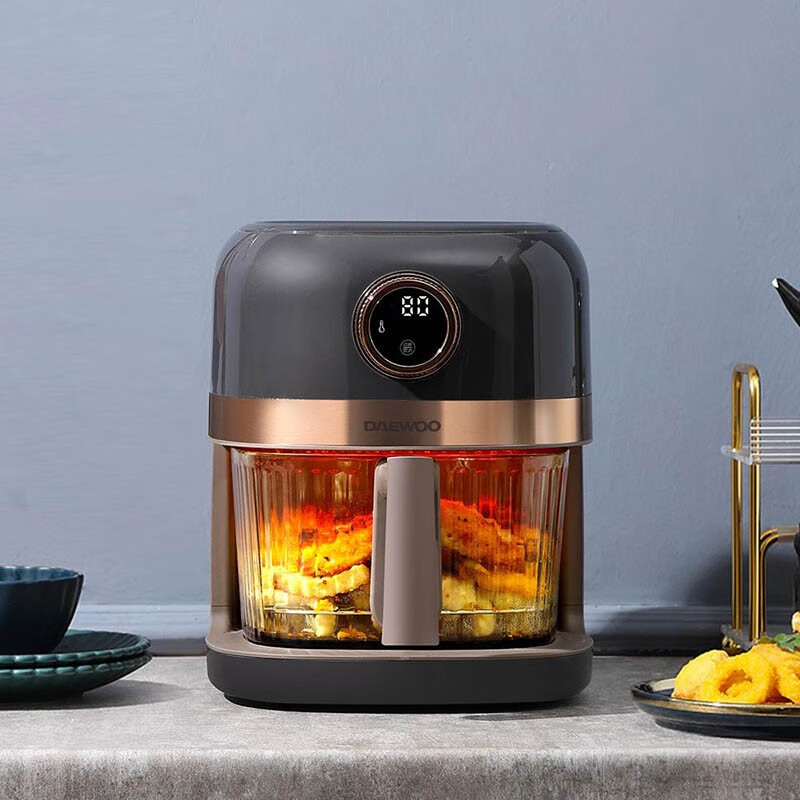 大宇(DAEWOO)家用电炸锅多功能可视窗口4L容量 空气炸锅 DYKZ-4008 幻影灰