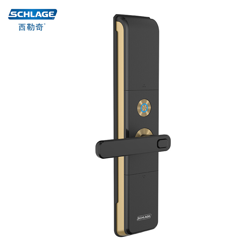 西勒奇(SCHLAGE)指纹锁Q6入户防盗门锁C级智能锁家用电子锁门禁卡APP操控密码锁 Q6301晨星金色