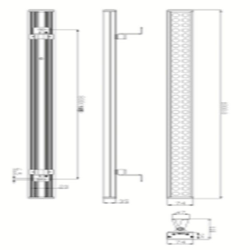 生迪W10 LED线型洗墙灯 ,外壳材料:铝合金,阳极氧化深灰色 9.透光材料:超白钢化玻璃,透明 10.防护等级:IP
