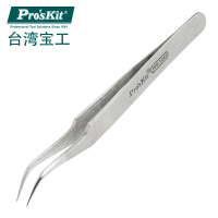 宝工 Pro'sKit 1PK-104T 不锈钢防磁弯尖镊子(110mm)