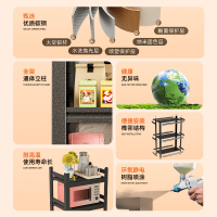 布欧格厨房置物架落地多层家用储物架子货架微波炉烤箱锅具多功能收纳架