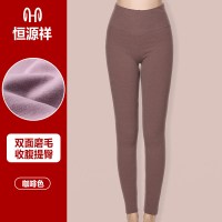 恒源祥保暖裤女内穿高腰紧身棉毛裤女士秋裤无痕加绒打底线裤衬裤 160是 咖啡