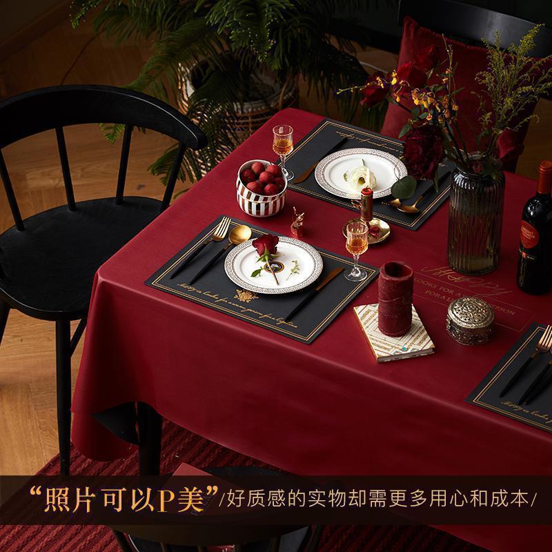 美帮汇罗曼蒂克桌布防水防油污皮餐桌盖布北欧长方形台布高清大图