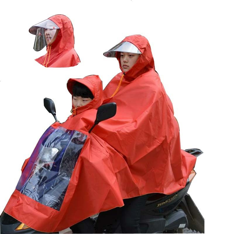 母子雨衣电动自行车加厚加肥单双人雨披面罩款摩托车三人雨衣