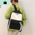 双肩包女大学生简约百搭韩版高中生书包日系学院风森系初中背包NEWLAKE 黑色小丸子收藏送小礼物