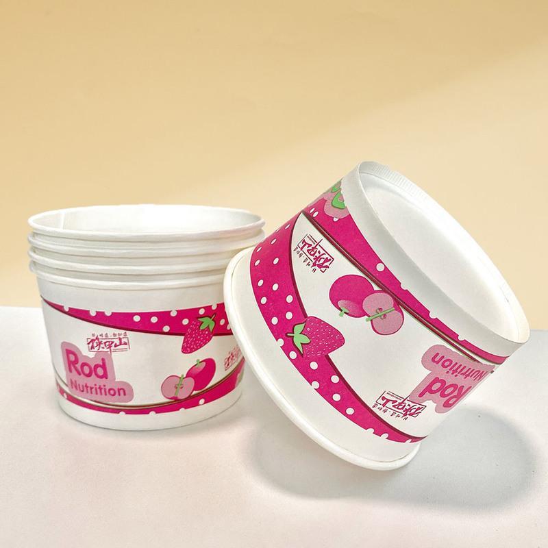 健康3号530ml (100个) 一次性纸碗圆形饭盒批发外卖打包汤碗家用加厚快餐盒505ml
