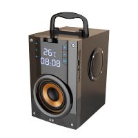 索爱广场舞手提蓝牙音响 户外便携式移动音箱迷你小低音炮老人播放器收音闹钟 2.1声道MP3黑色 标配
