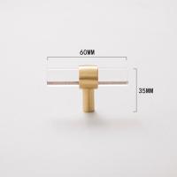亚克力60mm 单孔 亚克力黄铜长条拉手现代简约橱柜金色透明抽屉衣柜家具轻奢门把手