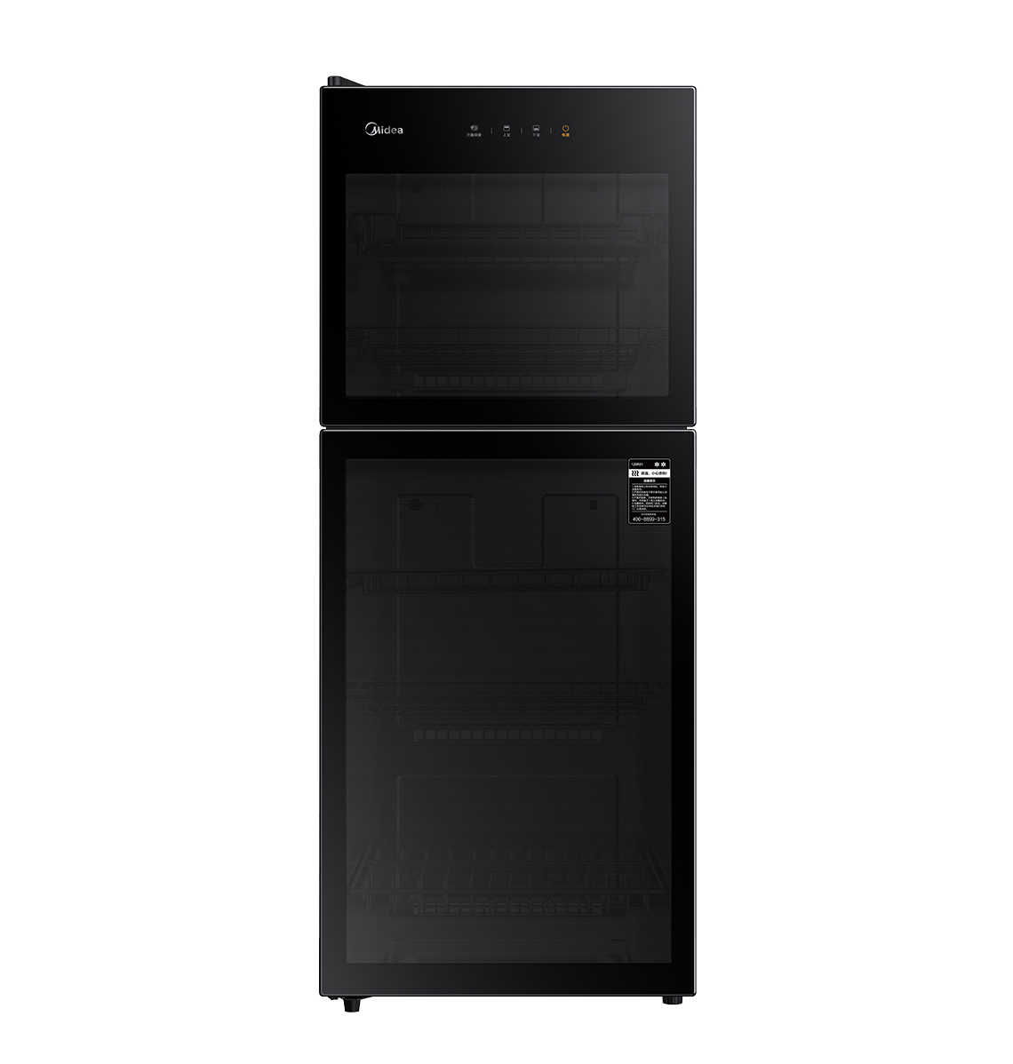 美的立式消毒柜120L 家用商用二星级消毒上下双门独立控制 五层碗筷餐具奶瓶柜碗柜120R01高清大图