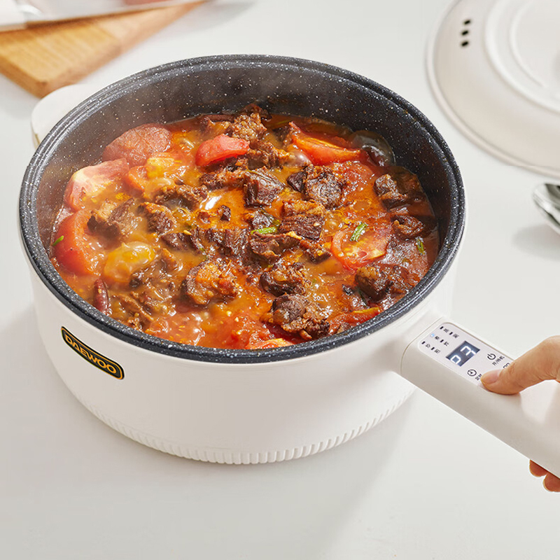 大宇(DAEWOO)电炒锅 多功能电煮锅不粘锅电蒸锅家用电热锅大功率4L大容量电火锅多功能锅多用途锅EP01