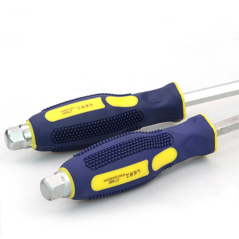 长城精工 Cr-V六角穿心螺丝刀 一字螺丝批 起子改锥工具 6*150mm 275666 2把高清大图