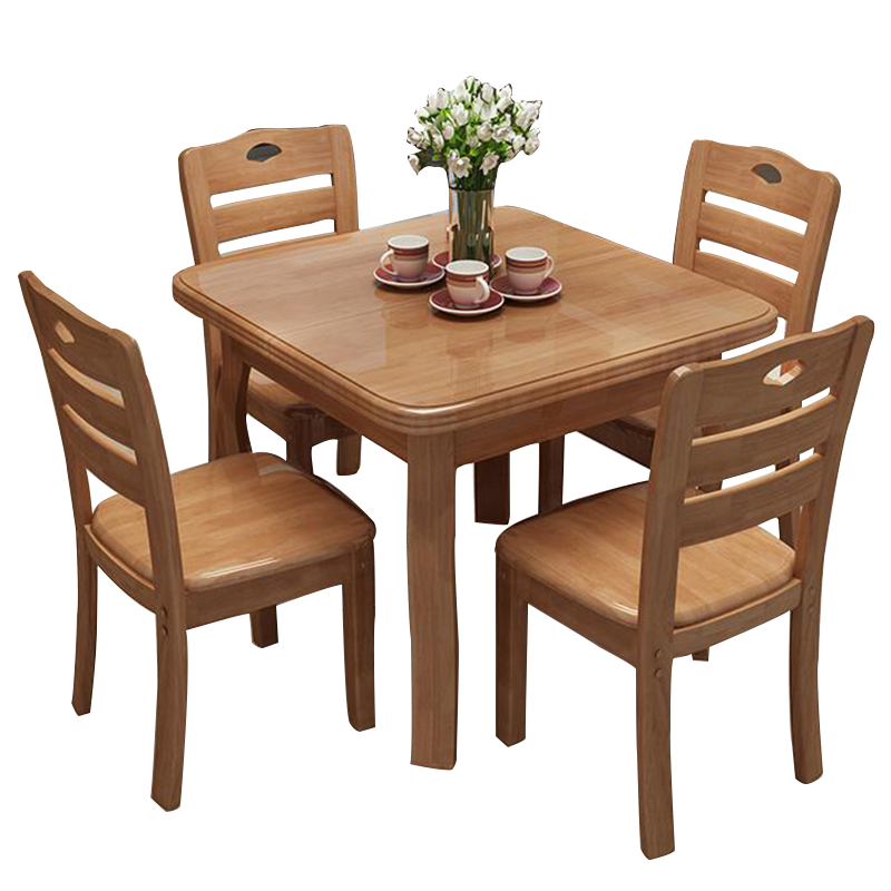 瑞丰杰 食堂餐桌椅实木餐桌椅rj-czy032 一桌四椅