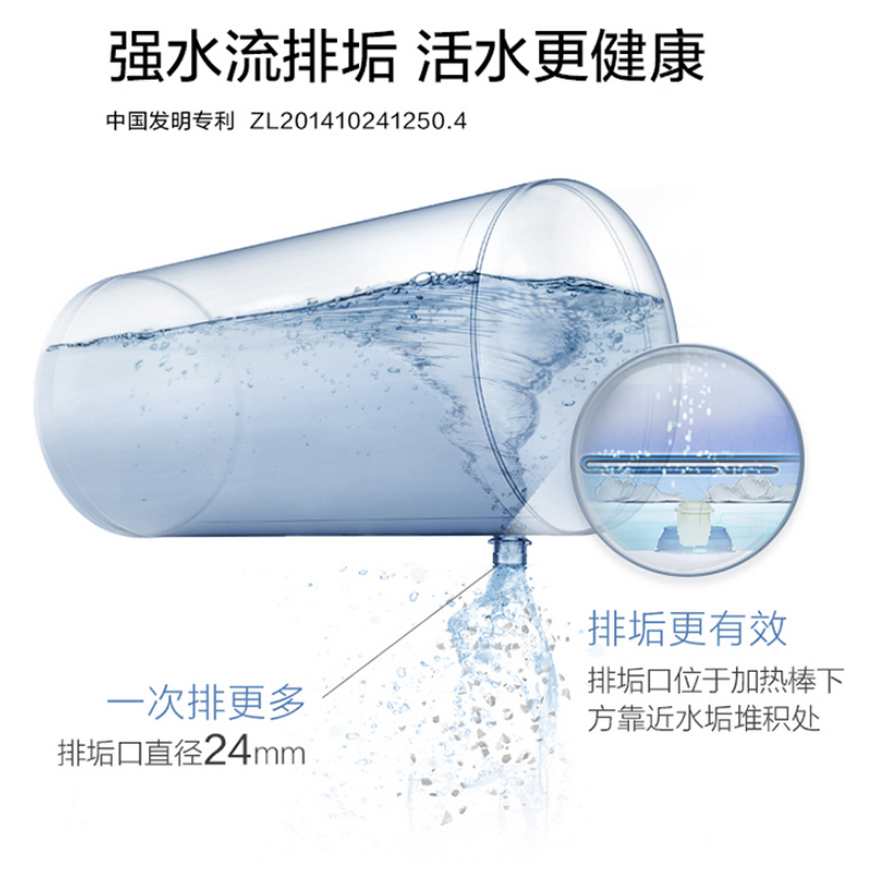 史密斯(A.O.Smith) 60升金圭内胆电热水器 内胆清洁 易安装 双棒速热节能