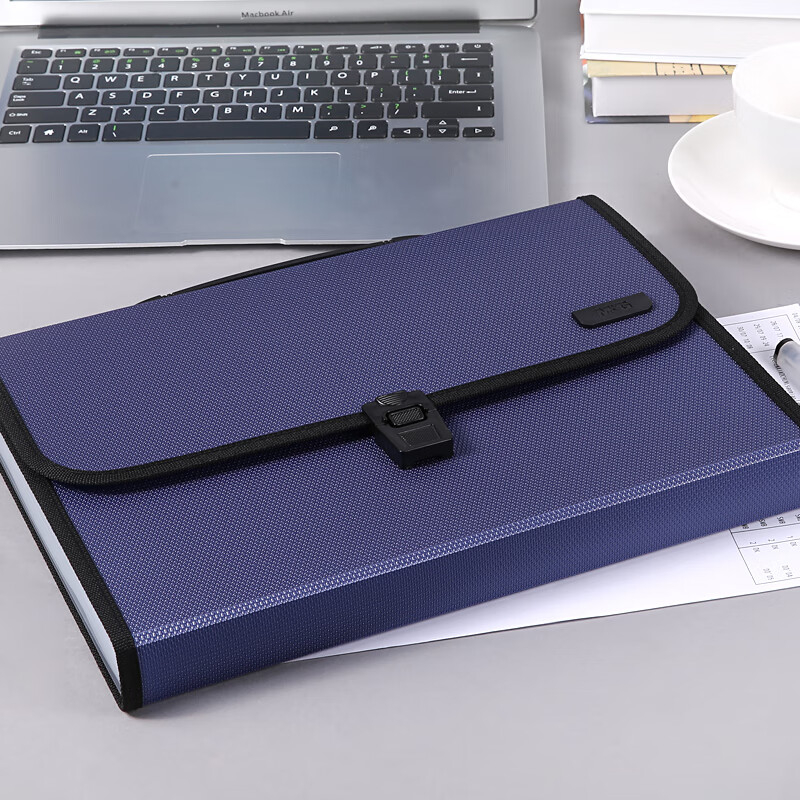 晨光风琴包两个装手提时尚大方大容量便捷收纳蓝色AWT90959A高清大图