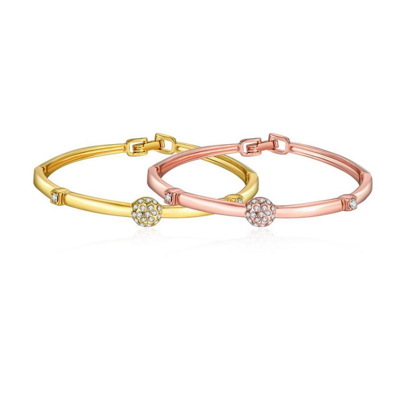 Z002 Women Gold Bracelet 女士水晶手镯镀18K玫瑰金日韩首饰配饰