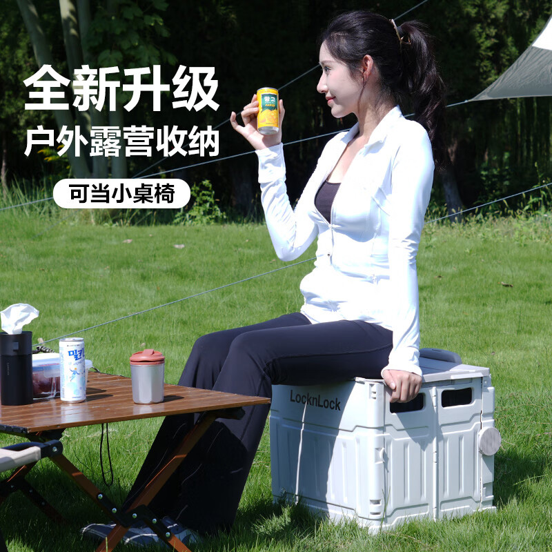 乐扣乐扣收纳箱75L居家露营收纳轻便简约百搭LTZ507高清大图