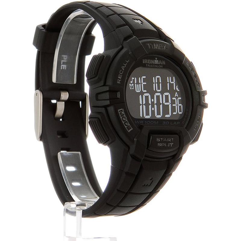 天美时(Timex)男士石英表44mm黑盘黑带抗冲击防水运动手表高清大图