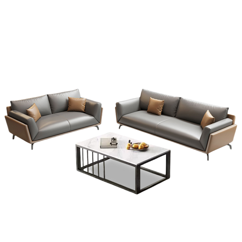 智叶舟沙发茶几组合200*90*80cm(3+2+茶几)套高清大图