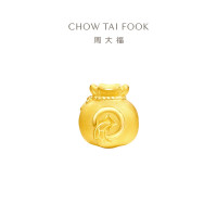 周大福蛇年生肖钱袋蛇足金吊坠女黄金转运珠男生日礼物 R35962