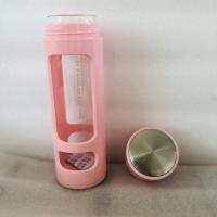 高档大容量玻璃杯便商务杯耐热防摔带把手办公杯男女茶杯双层杯子 粉色 300ML直身杯