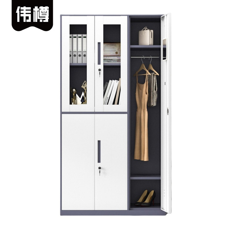 伟樽更衣柜灰白套色5门970*500*1850mm台高清大图