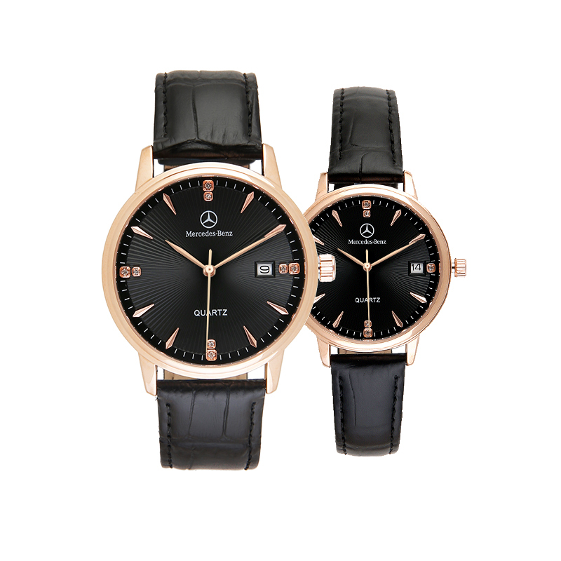 梅赛德斯奔驰mercedesbenz商务男女真皮石英表