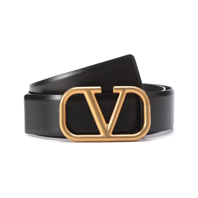 华伦天奴 valentino 男士牛皮vlogo复古板扣式双面皮带腰带 xy2t0q87