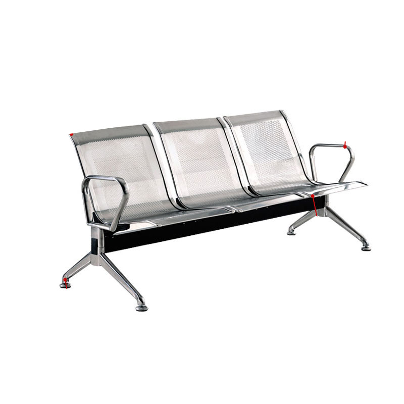 东业家具 等候椅候车椅不锈钢三人位排椅WL500-03C高清大图