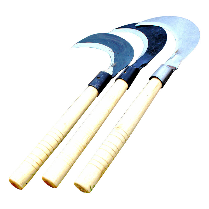 农用除草工具锰钢镰刀割草刀农具割草长柄手用大镰刀草刀单位把视频