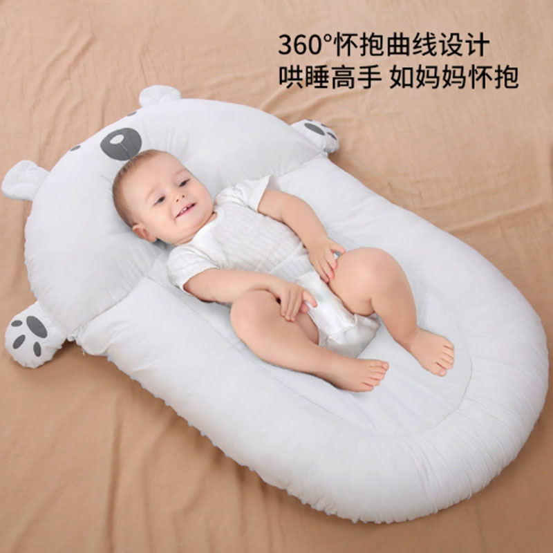 大西瓜新生婴儿窝宝宝防惊跳落地醒睡吐奶斜坡垫床升级款豆绒+水洗棉[床中床]高清大图