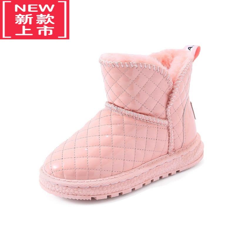 可莉允儿童雪地靴2022冬季新款一体男童棉鞋时尚加绒加厚女童雪地靴图片