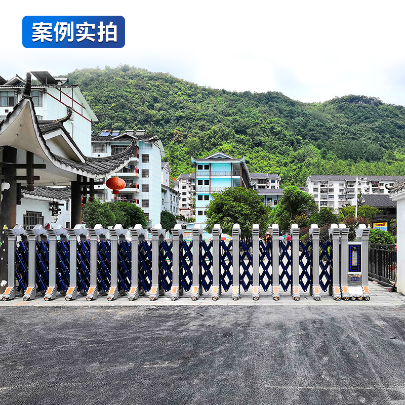 功铝合金电动伸缩门门王企业单位学校自动伸缩大门每米高清大图