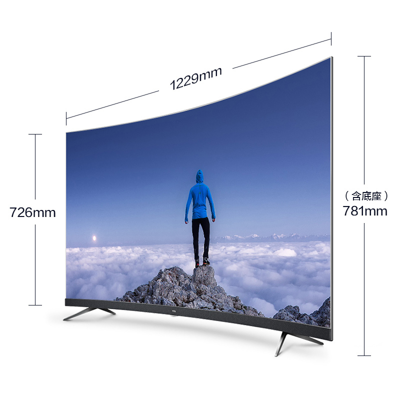 TCL 官方旗舰 55T3 55英寸智能 电视 超薄曲面全面屏 人工智能语音 家用 彩电 55吋 液晶 平板电视机
