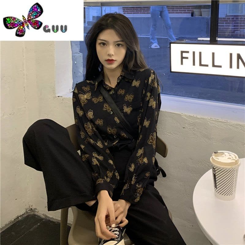 语娄大码胖妹妹蝴蝶衬衫女装新款设计感小众复古港风轻熟法式上衣图片