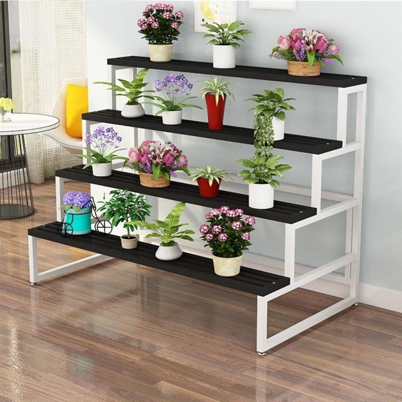 工匠时光阳台花架落地式多层阶梯式北欧防水防锈庭院铁艺多肉室内外