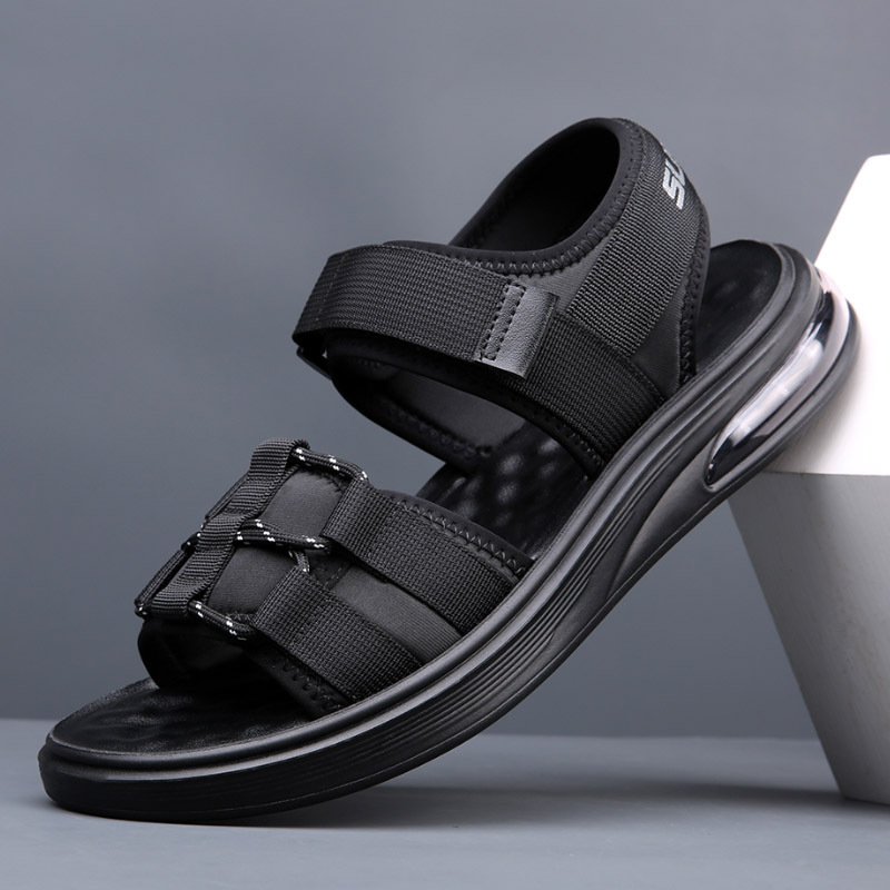 气垫增高凉鞋男士外穿2024夏季新款真皮休闲沙滩鞋男开车凉拖鞋潮_4453高清大图