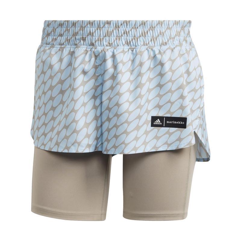 Adidas/阿迪达斯女款高尔夫运动裤型紧身内衬两穿短裤速干防潮再