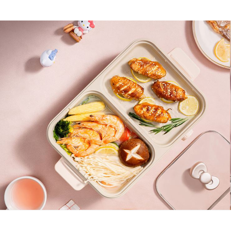 适盒A4BOX HelloKitty联名款涮烤一体锅 HY-6106B 家用电煮锅 Hello Kitty联名