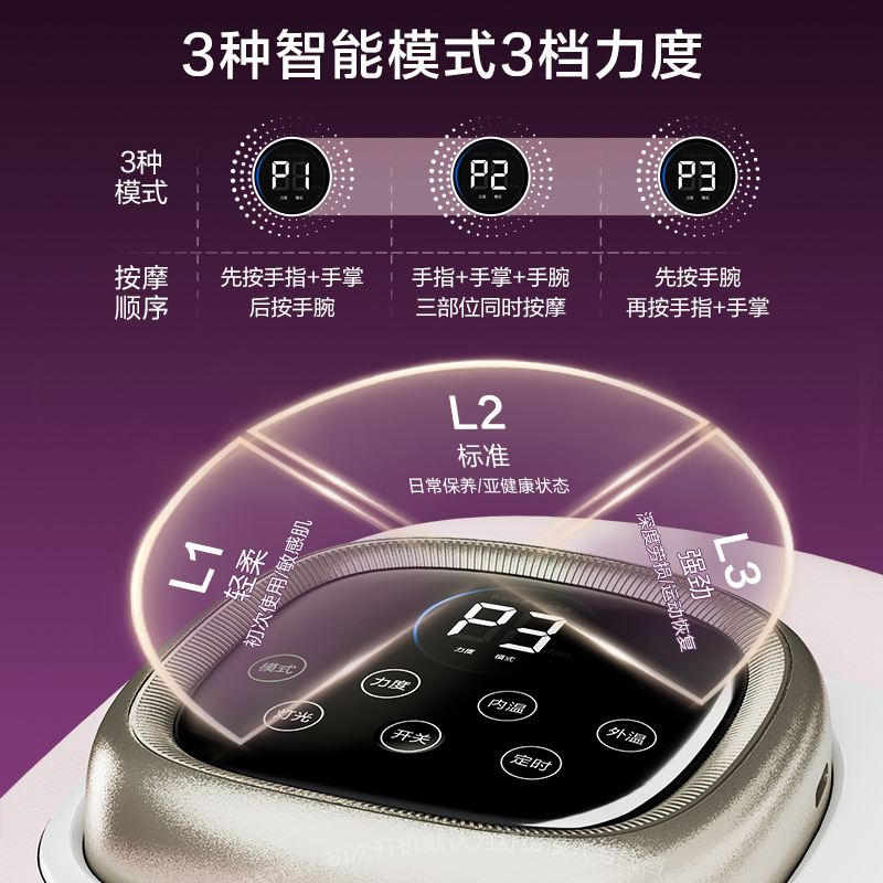 苏宁宜品&海尔手部按摩器手指护理仪手掌腕关节揉捏按加热敷多功能按摩仪高清大图