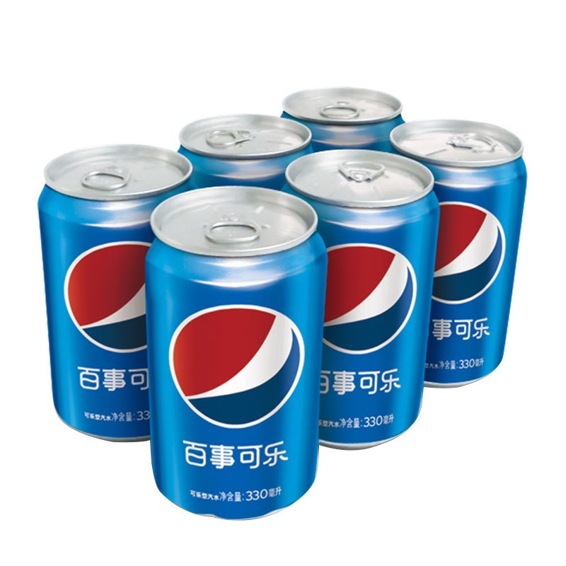 6罐百事可乐 可乐型汽水 330ml*6听装碳酸汽水饮料罐装 自营高清大图